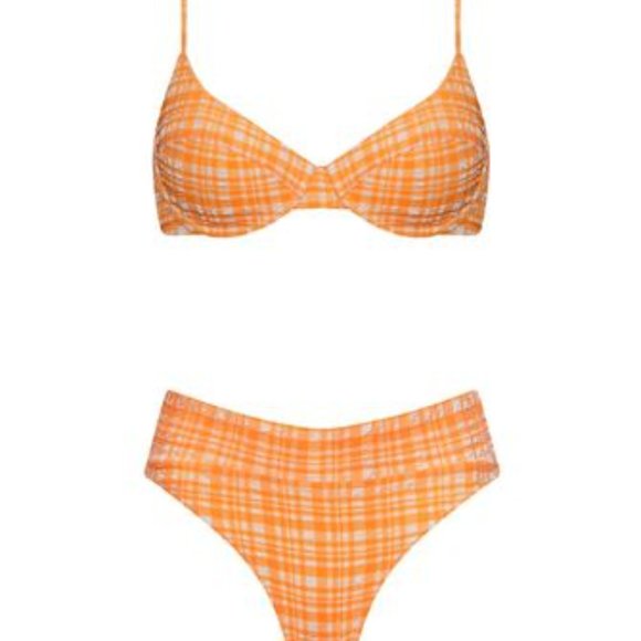 TRIANGL Charlotte Neon Check Bikini Set RARE NWOT - Picture 4 of 13